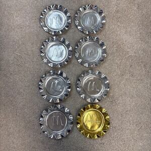 McDonald's Set Of 8 Vintage 80s 90s Silver Gold Aluminum Ashtrays